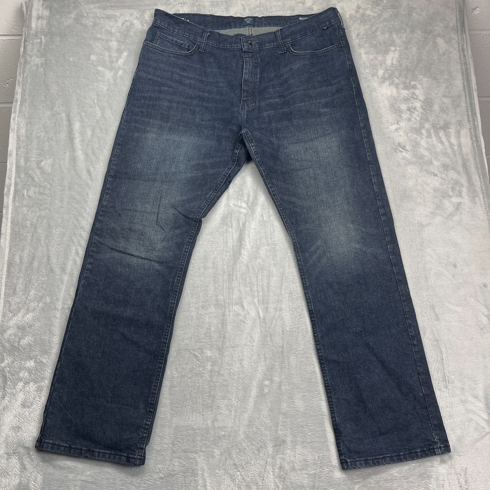 Nautica Jeans Mens 40/34 Blue Denim Dark Wash Relaxed Fit Stretch‎ Straight Leg